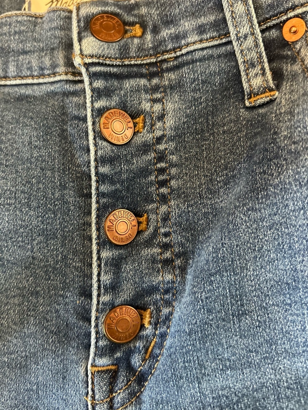 Madewell Midrise Skinny Crop Button Fly Size 32 Jeans Medium Wash Stretch - Picture 5 of 7